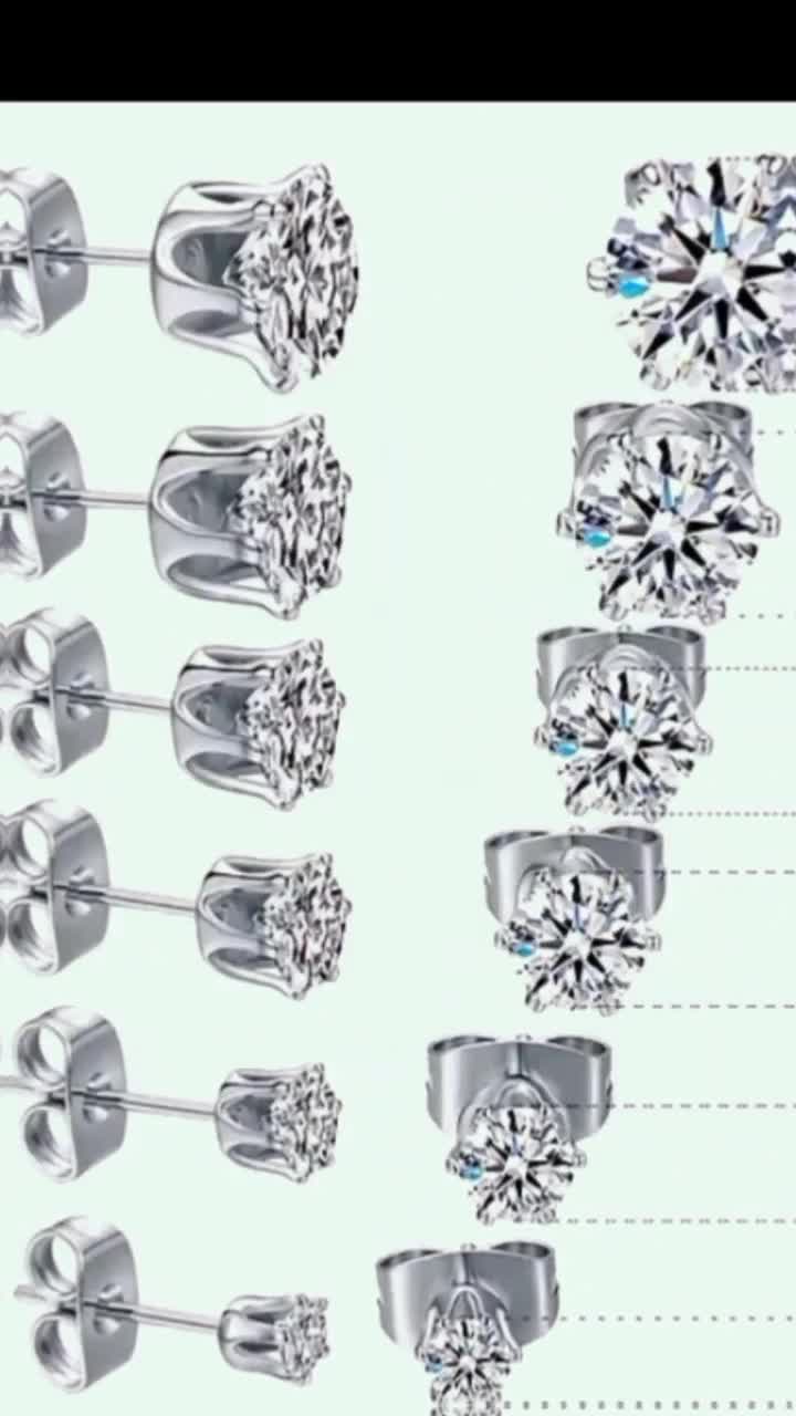 (1Pasang ) Anting Titanium Permata Pria Dan Wanita Anti Karat //Anting stud//Tindik Permata