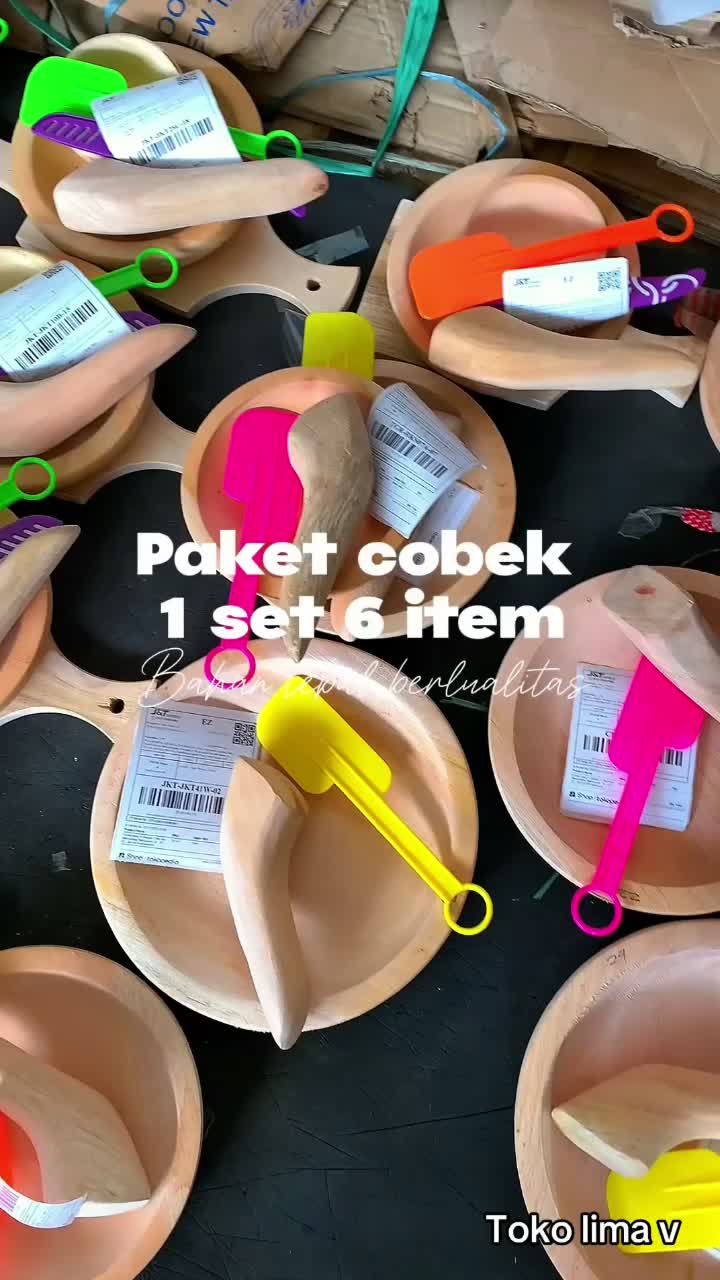 Paket Hemat Set Cobek Talenan Kayu 6 in 1 Kichenware Alat Dapur Talenan Kitchenware