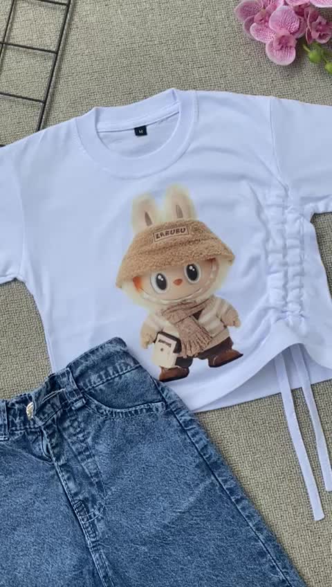 SETELAN CROPTOP DAN KULOT JEANS SOBEK ANAK PEREMPUAN USIA 1-10 TAHUN
