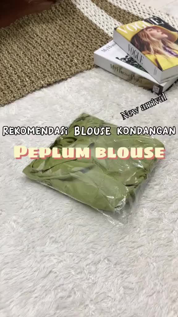 PEPLUM BLOUSE KERUT PINGGANG POLOS / SITA TOP BLOUSE Crinkle Wanita Atasan Airflow Panjang Serut  Baju Dewasa Cewek Casual