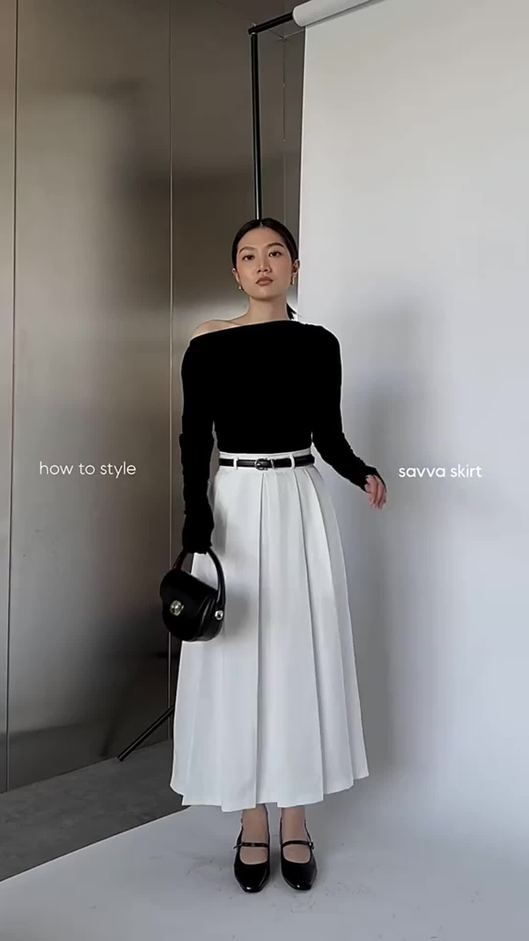 Mecloth - Rok Wanita Putih Panjang Long Skirt Rok Kerja Kantor Terbaru Kekinian Midi Skirt