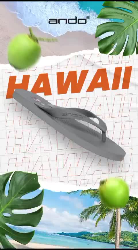 H&N Online Shop - Sandal Pria Ando Hawaii Original - Warna Hitam / Abu / Navy / Khaki / Olive - Size 38-42