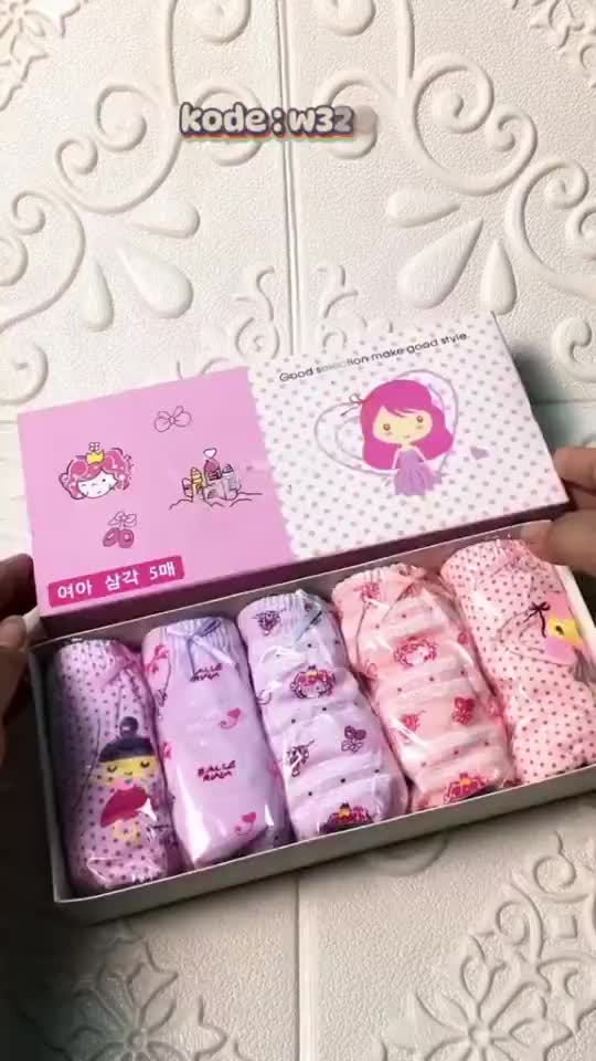 Celana Dalam Anak 1 Kotak Isi 5 Pcs Pakaian Dalam Anak Perempuan Bahan Katun Cewe Cd Motif Kartun W320 Fashion Cantik