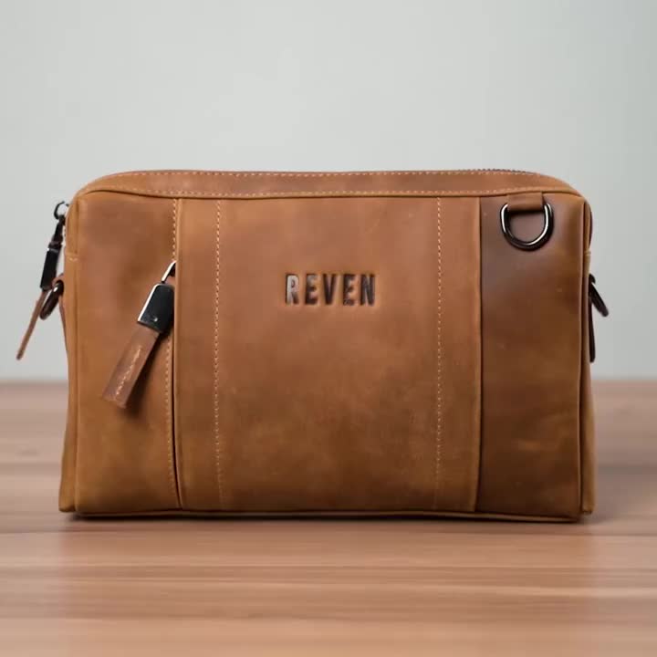 Handbag Pria Kulit Asli Clutch Pouch Crazy Horse Leather Reven Oslo