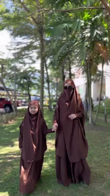 SAFIYA ABAYA KIDS by Shefara-Raya series one set abaya+long french khimar baju syari/eid series/haji umroh