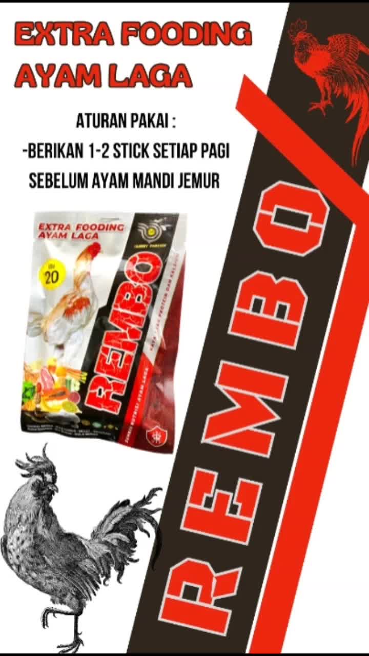 REMBO EXTRA FOODING dan multivitamin ayam laga isi 20 butir