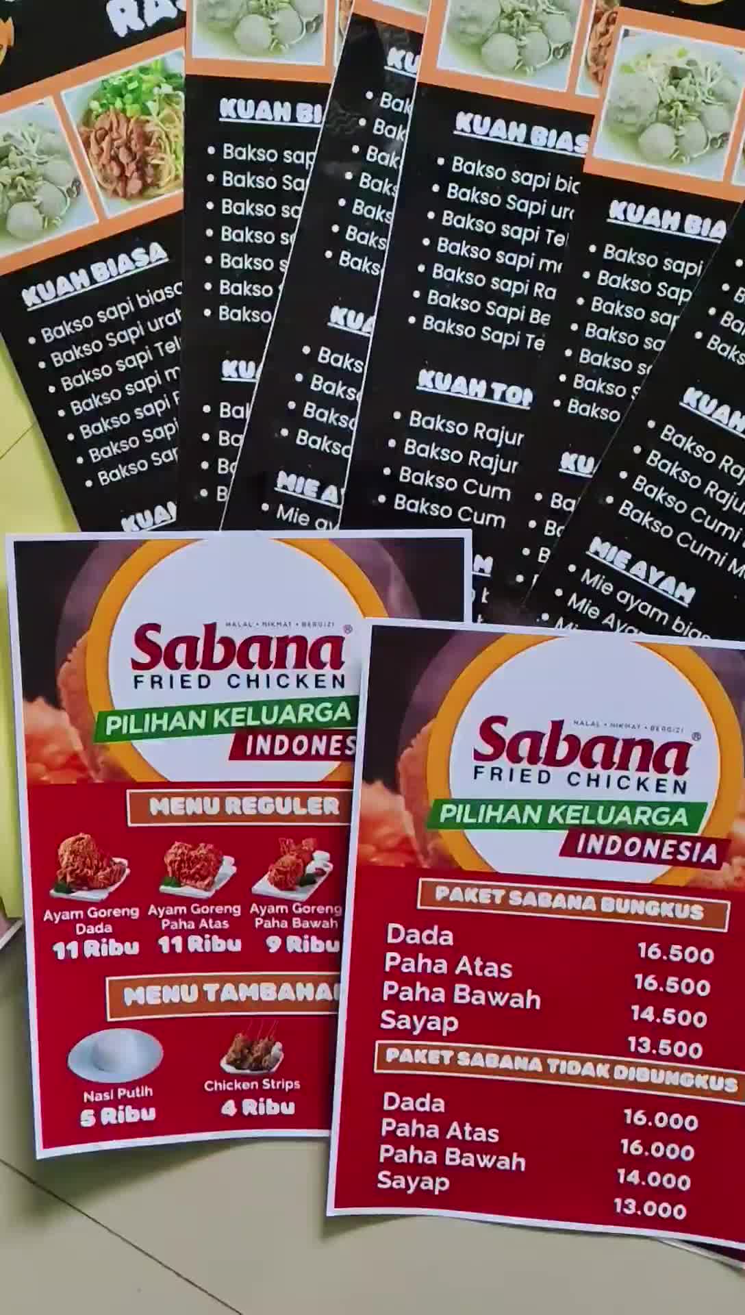 CETAK DAFTAR MENU MAKANAN MINUMAN LAMINATING BISA CUSTOM DAN FREE DESIGN Label