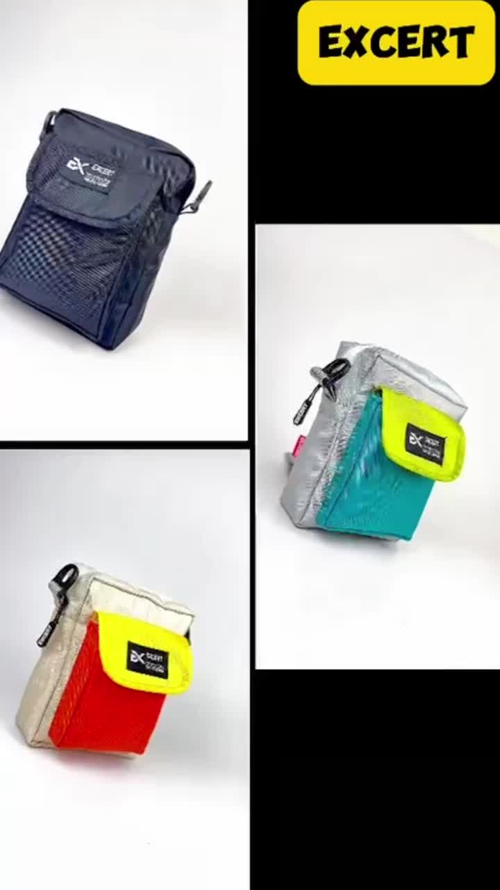 Excert Vender Tas Selempang Mini Pria Wanita Sling Bag Casual dengan Desain Warna Kuning dan Biru Tua untuk Penggunaan Sehari-hari
