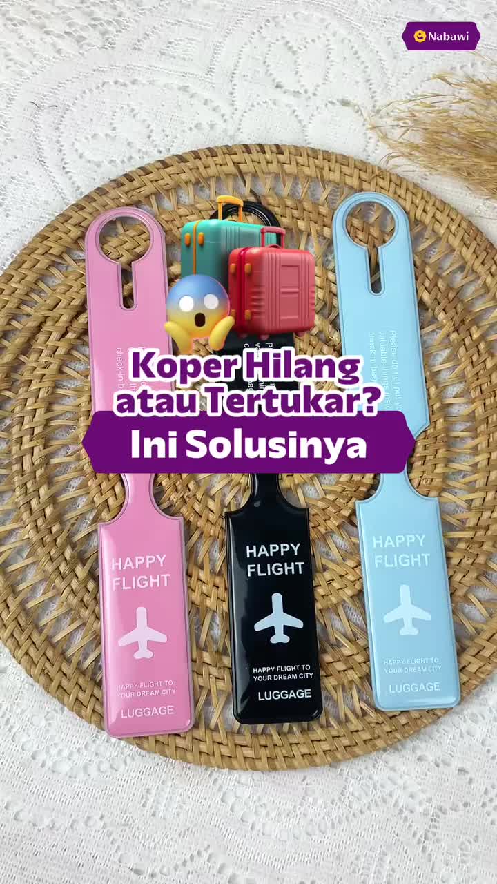 Tag Koper Gantungan Koper Label Bagasi Panjang Label Koper Anti Hilang Label Identifikasi Hitam Perlengkapan Haji dan Umroh