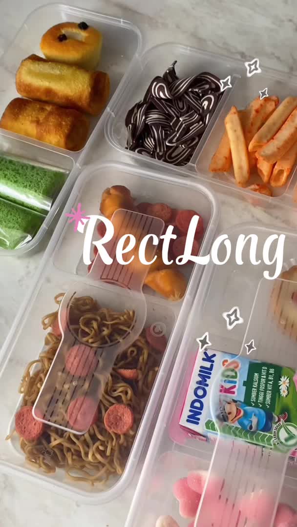 [ECER] Thinwall Rectangle Long 750ml Kotak Makan Plastik Persegi Panjang Klir Sekat Food Container