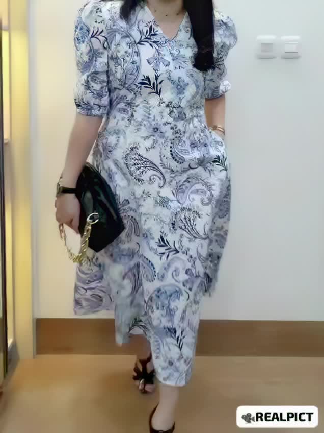 Dress Wanita Katun Stretch - Midi Dress - Dress Casual - Dress Putih - Long dress - Dress Pesta