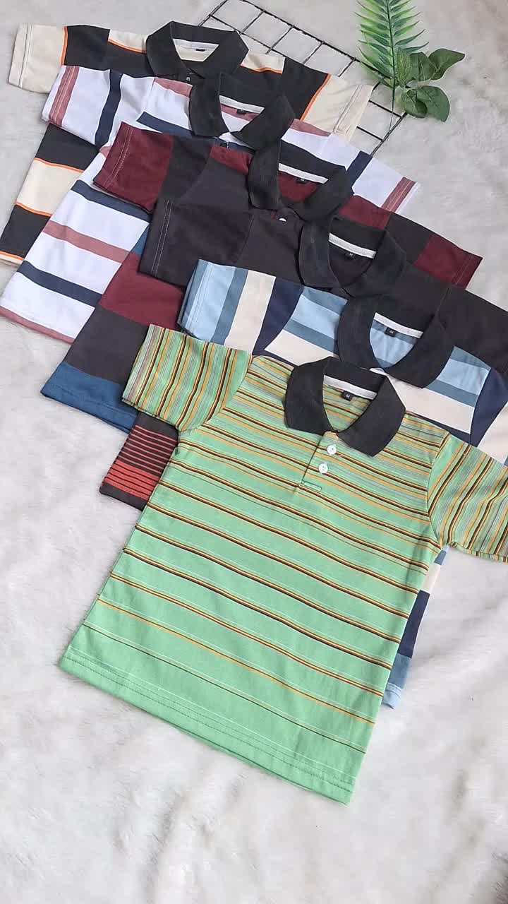 Isi 5  Kaos Kerah Anak Laki - Laki Salur / Atasan Anak Laki-Laki / Kaos Anak Laki - Laki / Kaos Anak Cowok / Kaos Anak Cowok