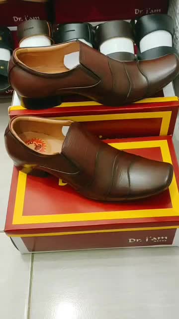 Sepatu Dr. Iam - Sepatu Pantofel Formal Pria - Kulit Sapi Asli 100% - Dr. Iam 6004 Coklat ( Produksi Sendiri )