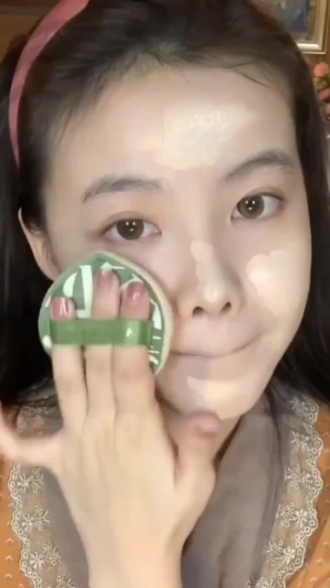 2Pcs Spons Bedak Sponge Puff Segitiga Pizza/Sponge Segitiga Pizza Puff Make Up Sponge & Applicator Alat Kecantikan Busa Kecantikan Foundation Bedak Pria Wanita Beauty Blender Makeup Wajah Muka spons  makeup cushion  puff