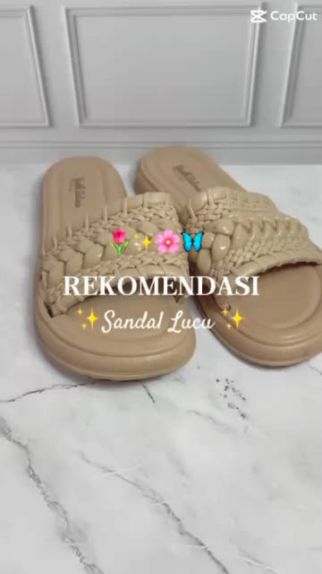 Sandal Selop Wanita Karet Import BALANCE Motif Rajut 3 CM / M-2503