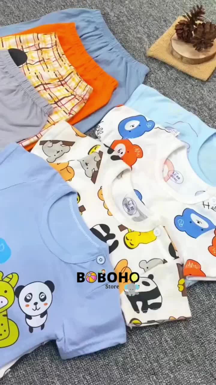 BOBOHO - Setelan Baju Bayi  / Baju Katun Anak Laki-laki / Setelan Kaos Anak / Baju Bayi Lengan Pendek PART 2 Parsel