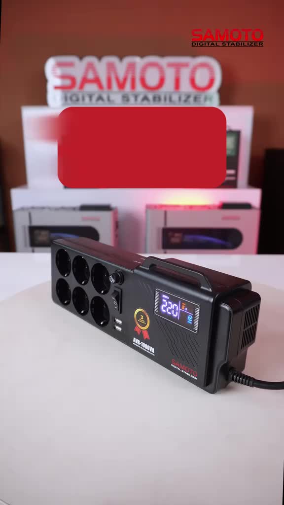 PALET KAYU. German Putih Hitam Stabilizer SAMOTO AVR1000G AVR1000GP AVR Portabel Relay 1000VA 800W
