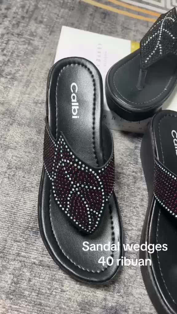 [Best seller] SANDAL WEDGES CALBI WANITA MURAH Wedge Karet Sendal Cewek