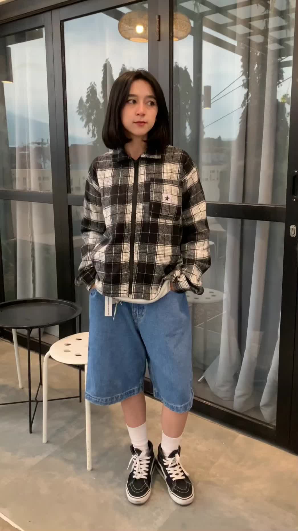 Nrdn Clothing Zipper Jaket Pria Kotak Casual Flannel Jacket Woll SHAW