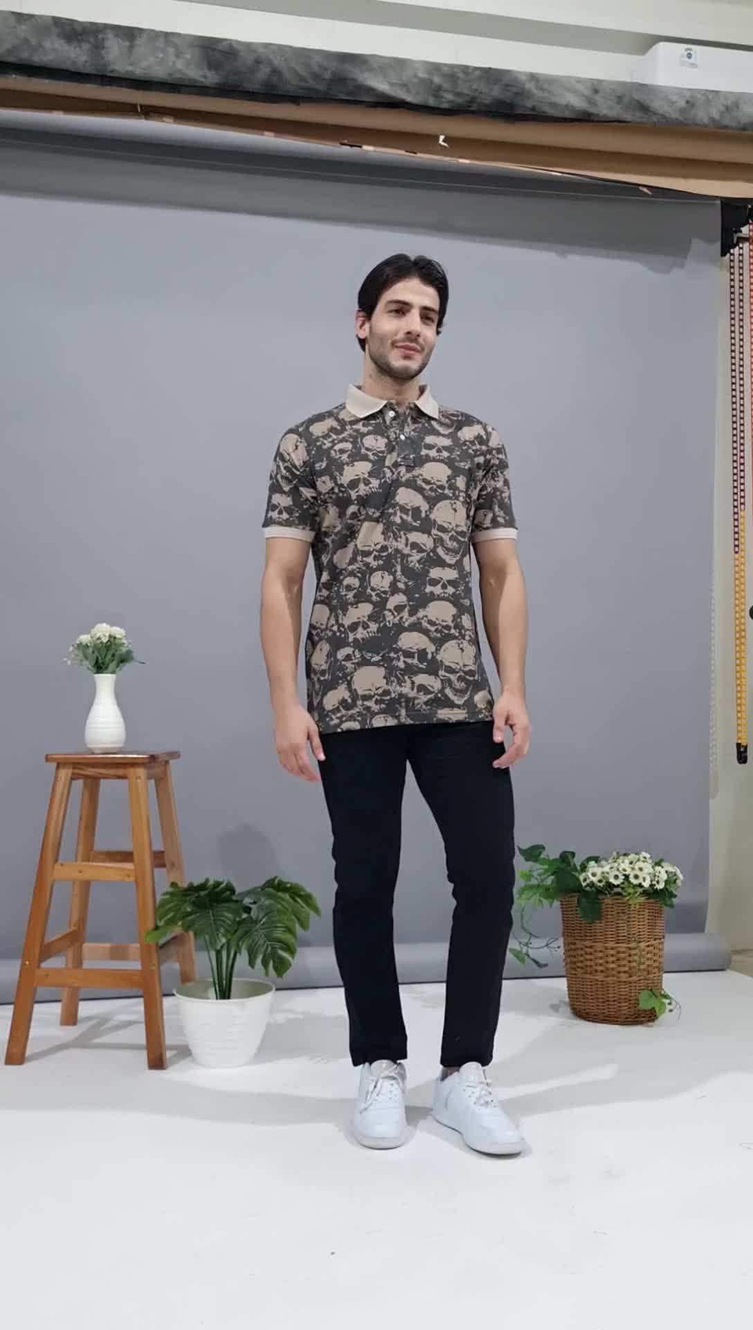 Polo Lasacstex Skull Kaos Polo Krah Pria Lengan Pendek  Full Gambar berkerah kancing daily xl kaos polo shirt baju oversize cuci kering kaospolo pendem band Distro timnas simpel warna