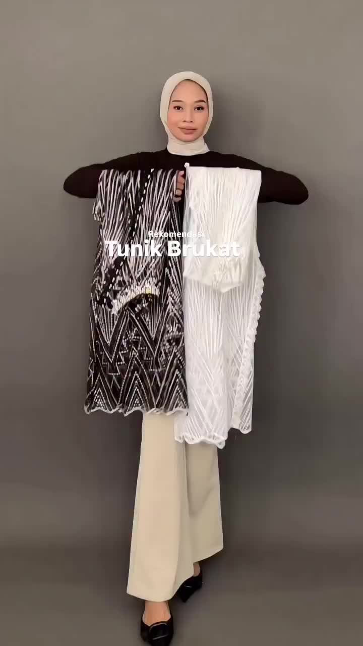 Hazel Outer Tunik Tille Payet Premium mix Renda Lengan Kutung | Atasan Wanita | Outer Kondangan |Outer Renda| Outer Brukat | Outer Lebaran Pesta Panjang