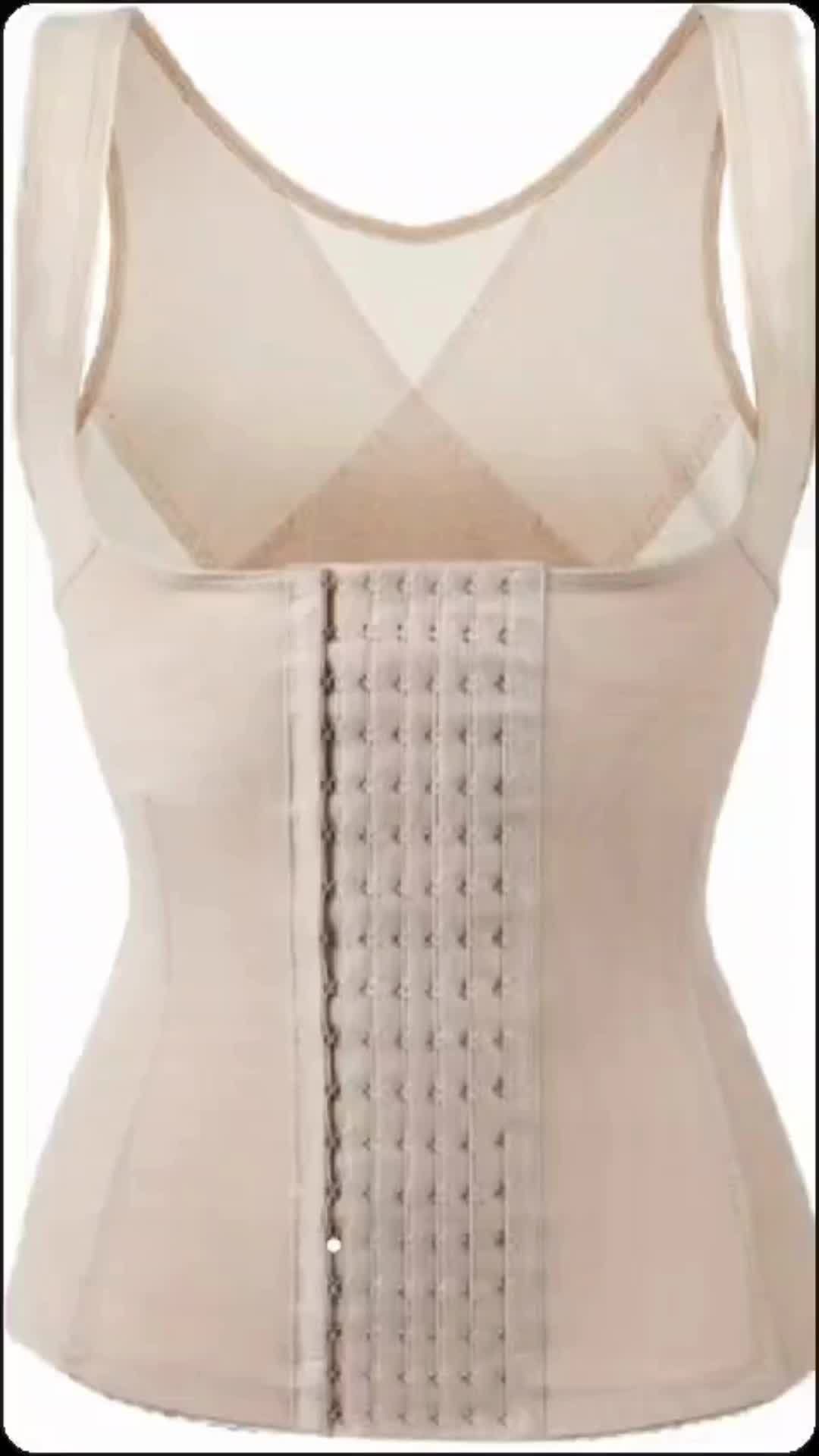LN-Korset Pengecil Perut Buncit Wanita Long Torso Stagen 6 Pengait 4 Tulang Penyangga Hitam Cream Ukuran M-6XL Dilengkapi 4 Penyangga & 6 Baris Pengait Sesuai Kenyamanan Waist