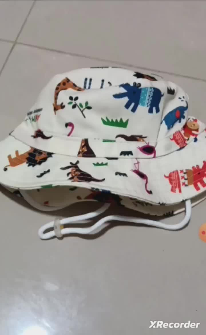 1-3 tahun | IMPORT | Topi Bucket Tali Serut Motif Printing Anak Bayi Balita Laki Perempuan Katun Musim panas Fashion topianak