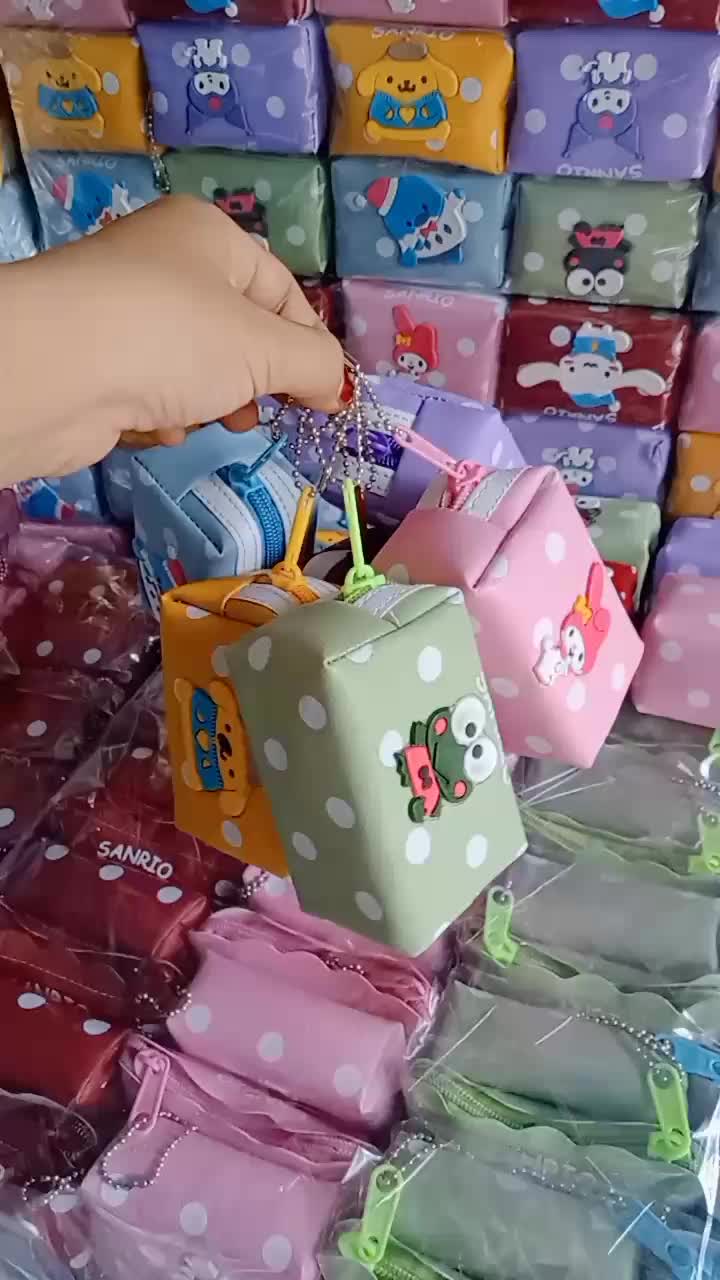 12 Pcs Dompet Koin Pendek Botega Karet - Kartu, Uang