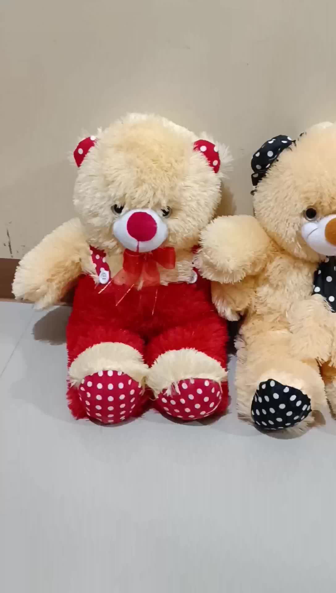 Boneka Beruang Teddy dengan Syal Telapak Ukuran L - Dolls, Toys