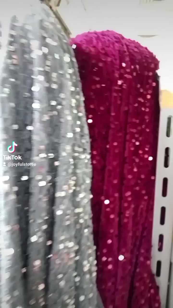 Bahan/kain bludru full sequin/bludru spenggle