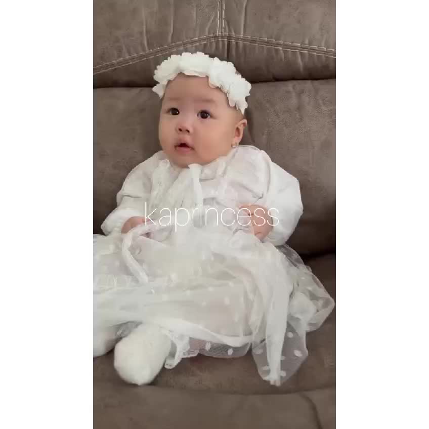 Gamis 2025 Mewah Elegan Coksu Baju Lebaran Coksu Anak Perempuan Lengan Panjang Motif Tile Polkadot Pastel Outfit Dress Cantik Coklat Susu Hari Raya Idul Fitri KA150