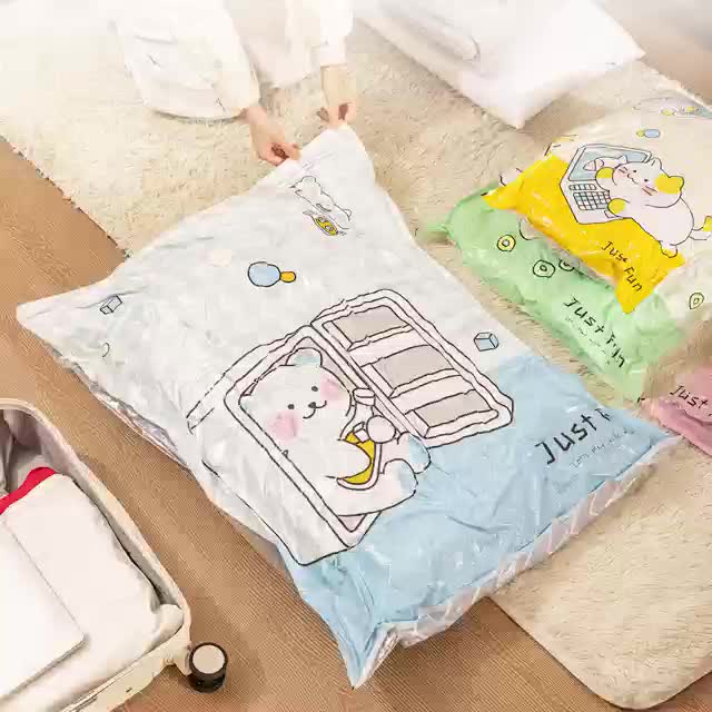 Vusign Vacum Bag Motif Kartun Tidak Perlu Pompa Tekan Praktis VS57X