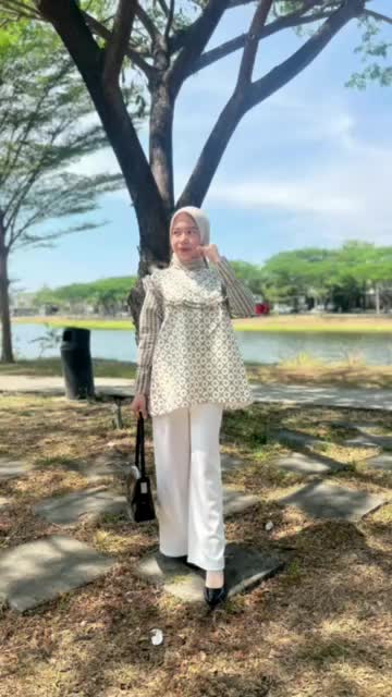 HANSA BLOUSE Batik Atasan Kerja Kantor Wanita Modern Modis Katun Kekinian Pastel Coksu