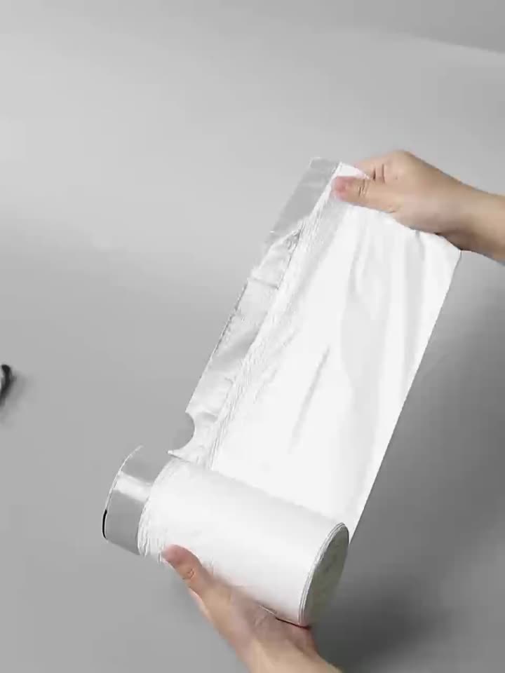 HJS Kantong Sampah Tali Serut Premium Ukuran 45x45cm Warna Putih - kresek sampah hitam tidak mudah sobek