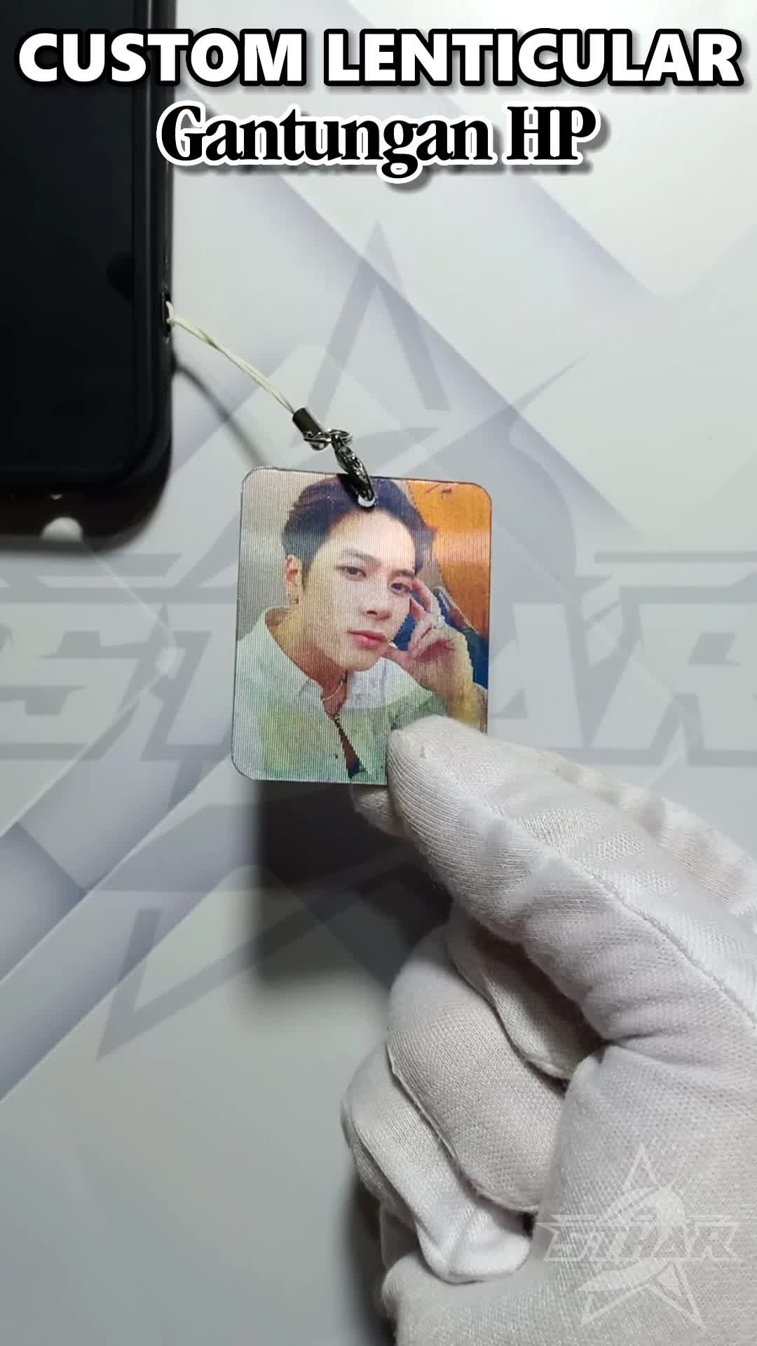 [C3] Cetak Gantungan HP 3D Bisa Berubah 3 Gambar Dalam 1 Frame | Custom Lenticular Phone Strap