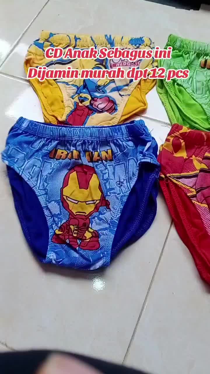 12 pcs Celana Dalam Anak Cowok Motif Kartun CD Anak laki-laki Fashion