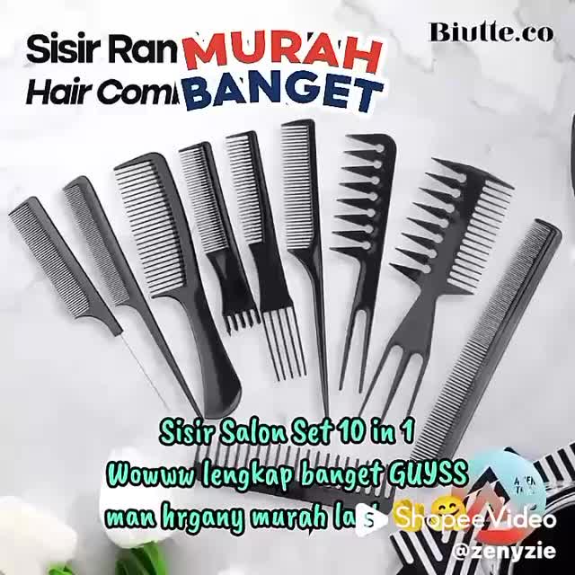 Sisir Rambut Salon Profesional 1 Set 10pcs Anti Static Hair Combs rara  jepit  rambut