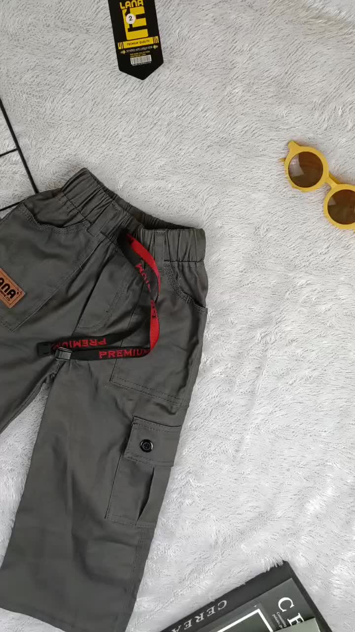 Lana Collection Celana Cargo Panjang Baggy Pants Anak Usia 1-12 Tahun Matt Katun Twill Stretch