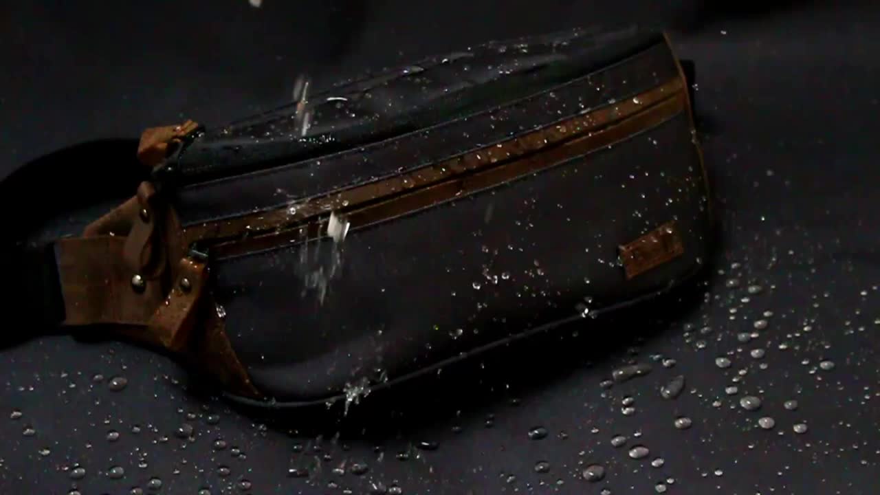 Tas Selempang Pria Waistbag Waterproof Bahan Kulit Sapi Terbaru