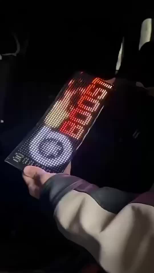 【Bosjie】Led  Papan Layar Display Flexible Car  Moving animasi text mini papan screen display USB PNP white warm super bright  Screen display water  resist papan lampu warna RGB color lampu truk mata bergerak Kabel