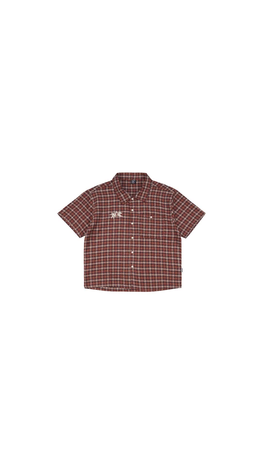 GDCK Flanel Shirt FLAPID Brown / Flannel Boxy / Kemeja Flanel Pendek Boxyfit Coklat Kotak Oversize Pria