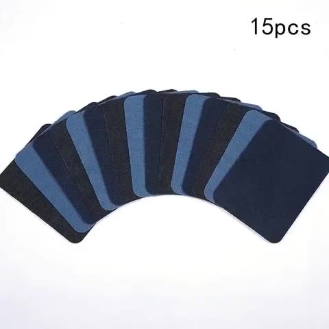 6Pcs Diy Patch Celana Denim / Kain Tempelan Jeans 12.5*9.5cm