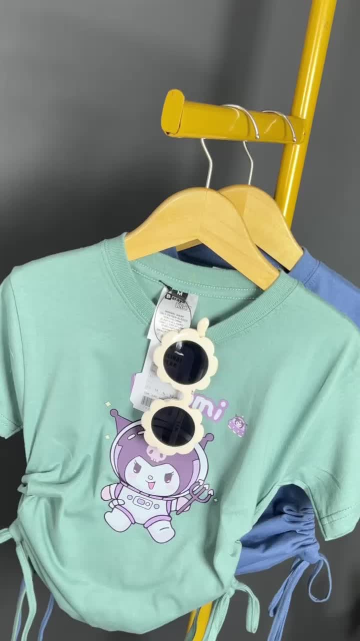 [BarayaKidz] Baju Kaos anak perempuan serut Kuromi Astronout anak tali crop Katun usia 1 - 10 tahun Cewek Bayi