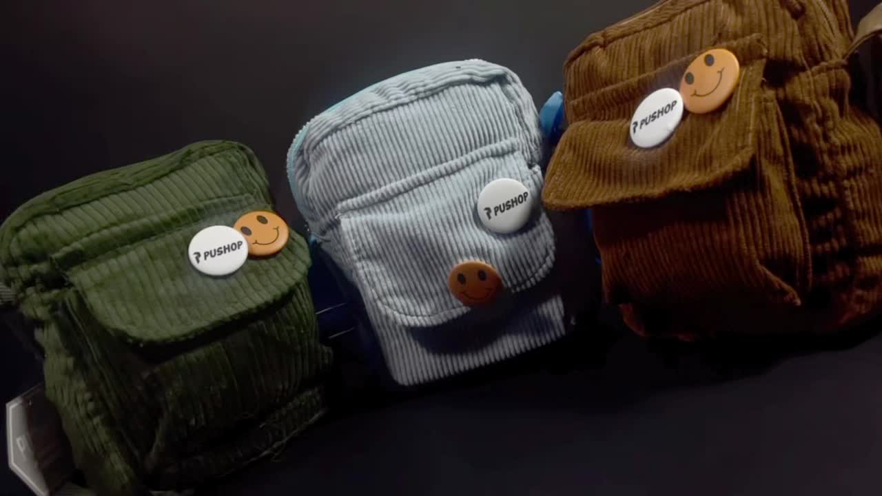 [EXCLUSIVE] PUSHOP Tas Selempang Corduroy Pria Wanita NOUYA - Slingbag Corduroy Uniseks FREE 2 PIN BROS Sling bag Polos Casual Terbaru Cowok
