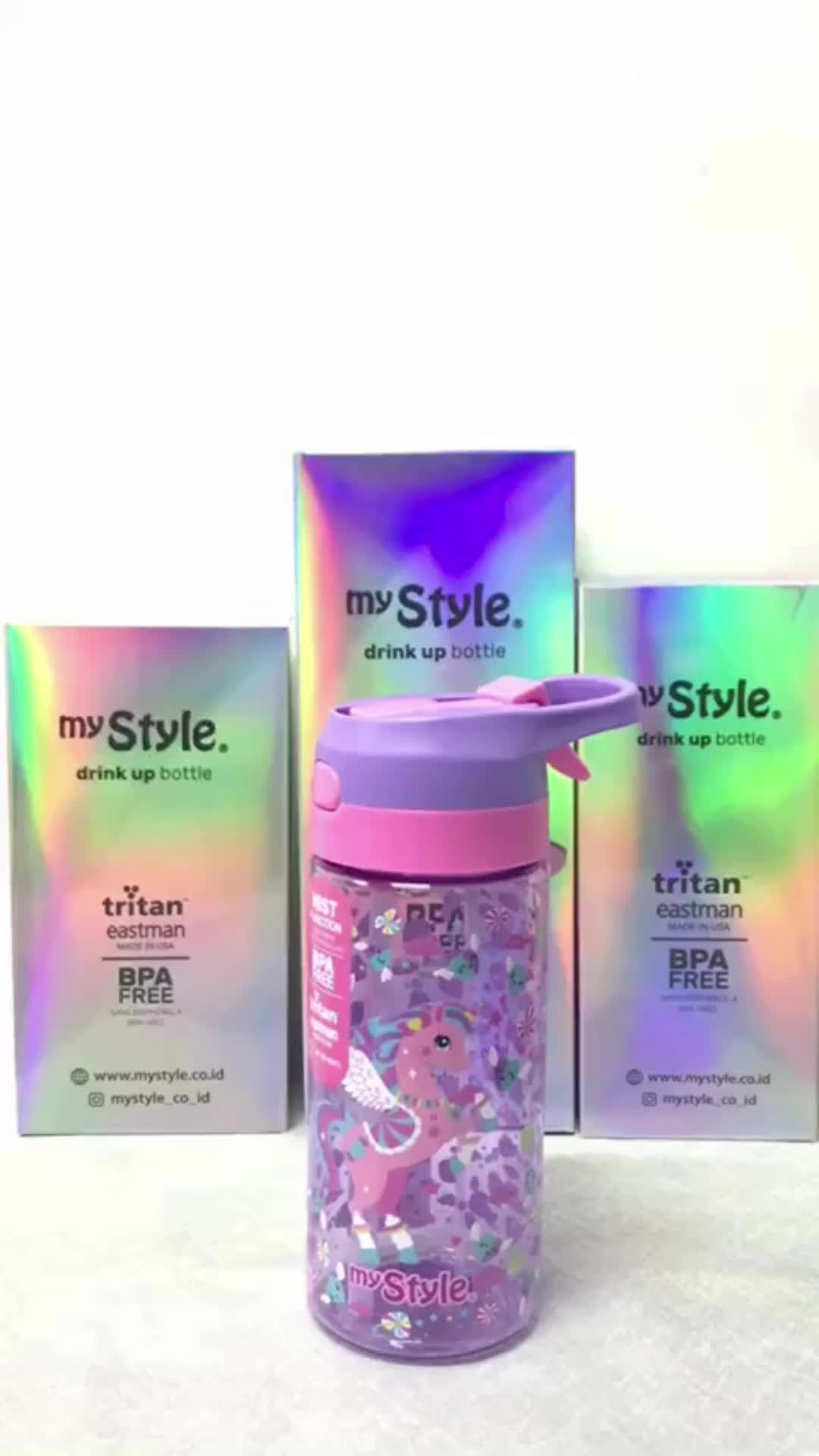 My Style TM 1115 Unicorn Junior Mist & Spout Drink TRITAN Bottle - Botol Minum Teguk dan Semprotan Anak Perempuan