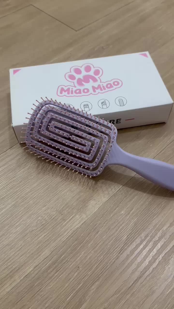 Sisir Spiral Pengembang Rambut - Sisir Paddle Lentur Ungu