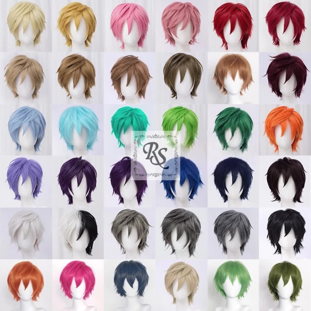 WIG COSPLAY YWAILISI / ALICE BASE PENDEK COWOK / PRIA 30CM LURUS MULTI COLOUR / BANYAK WARNA (CAP SISIR) Coklat Hitam