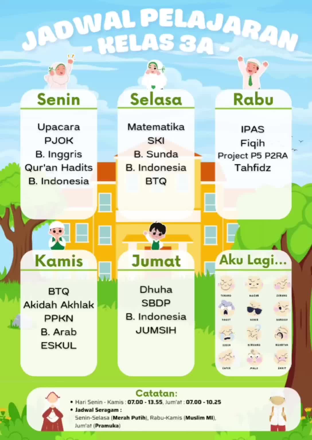 Poster Jadwal Pelajaran Anak A3 – Bisa Custom + Mood Tracker Lucu | Jadwal Mata Pelajaran | Poster Jadwal Mata Pelajaran | Jadwal Pelajaran Anak SD | Poster Jadwal Pelajaran Custom | Jadwal Pelajaran Custom | Jadwal Mata Pelajaran Sekolah Custom