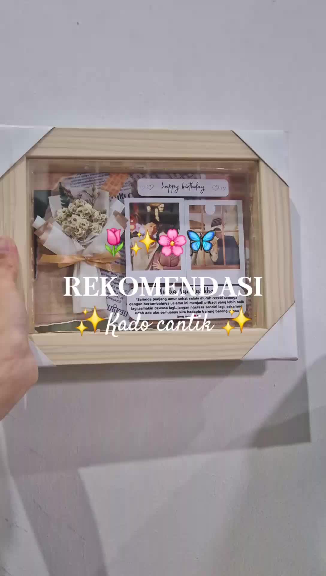 CUSTOM KADO PIGURA 3D 6R FLOWER IN FRAME KADO ULANG TAHUN/ KADO WISUDA/ KADO NIKAH/ KADO WEDDING/ KADO GRADUATION/ KADO BIRTHDAY/ KADO PERPISAHAN/ KENANG-KENANGAN UK 15X20 CM DESAIN AESTHETIC digital photo frame wall