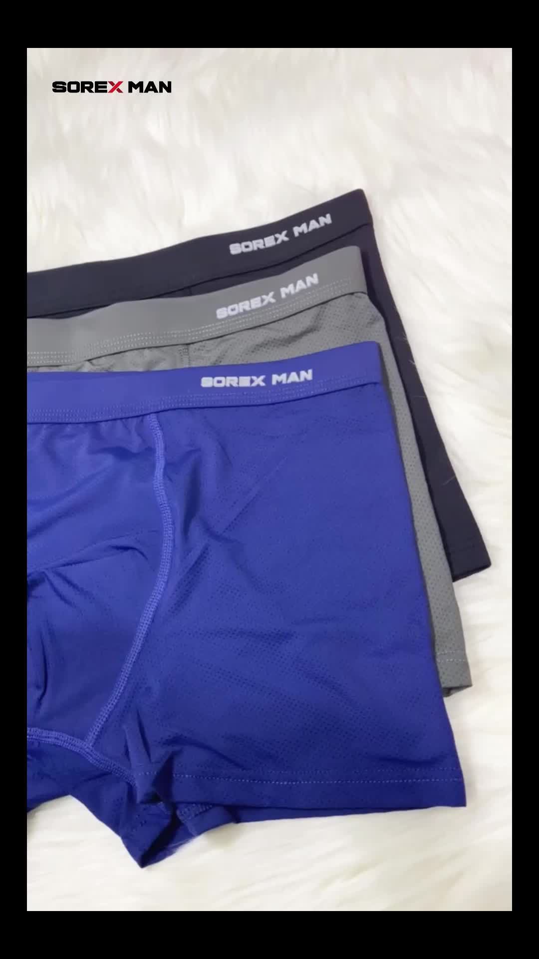 (2PCS) Sorex Man Boxer Pria Cool Tex Pori Pori Dingin Maksimal Silk Trunk MX 001